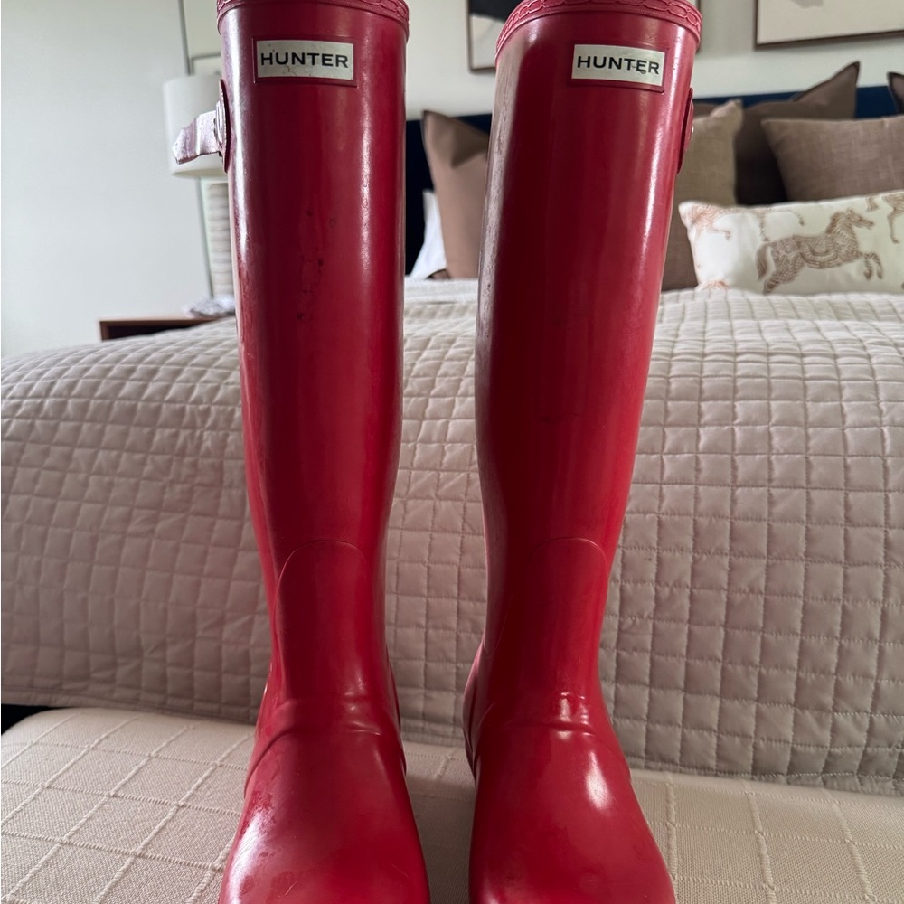 Hunter Red Tall Rain Boots